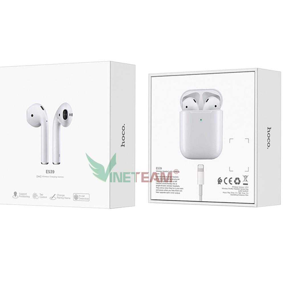 Tai nghe Bluetooth True Wireless Hoco ES39 V5.0-Kết nối tự động đỗi tên thiết bị nghe nhạc hỗ trợ sạc không dây -dc4449