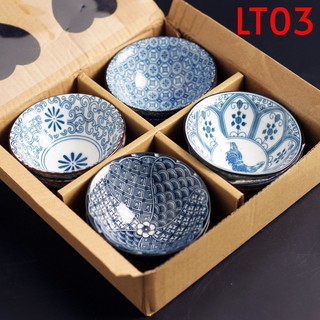 SET 08 Chén chấm / Chén trà Gốm Sứ Phong Cách Nhật Bản