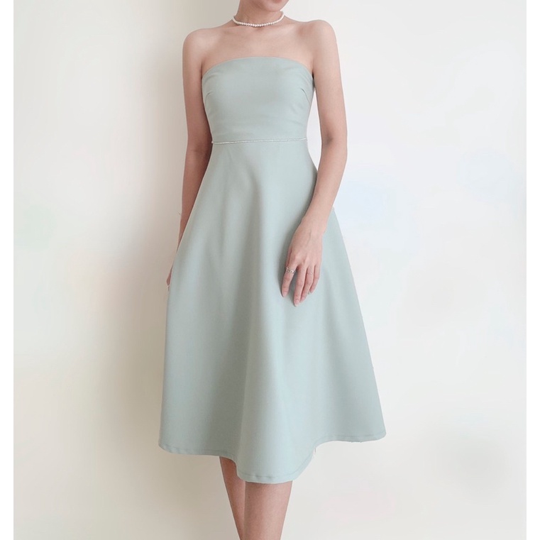 Đầm cup xanh min TIEUDESIGN phom midi