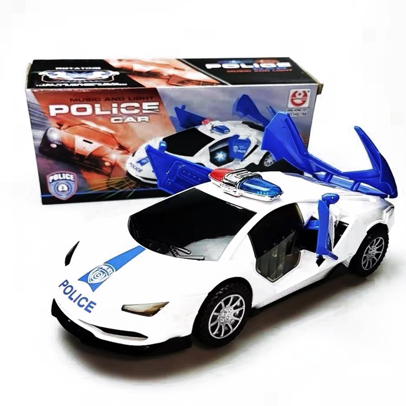 Ô tô đồ chơi, ô tô cảnh sát biến hình có âm thanh sôi động và đèn led nhiều màu, loại ô tô chạy bằng pin