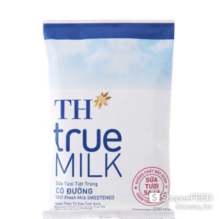 SỮA TƯƠI TIỆT TRÙNG TH TRUE MILK CÓ ĐƯỜNG 220ML