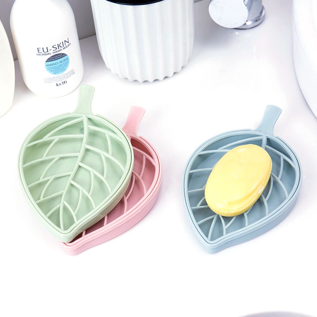 Giá Đỡ Xà Phòng Bằng Nhựa Hình Chiếc Lá Nhiều Màu Tiện Dụng Cho Nhà Tắm