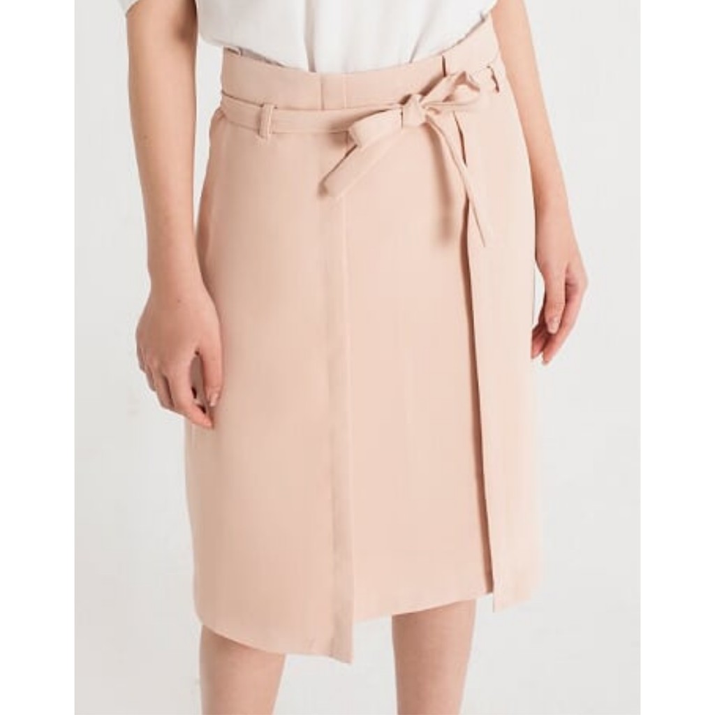 Chân Váy Nữ Hai Tà Kèm Đai Hồng DIDO