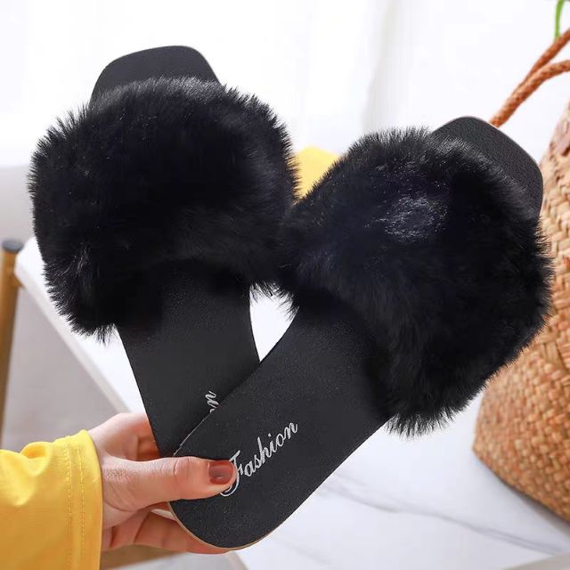 2N01 Dép lông - đế đồng màu cao su giầy thể thao nữ sneaker bánh bèo in logo Fashion hợp thời trang mùa đông | BigBuy360 - bigbuy360.vn