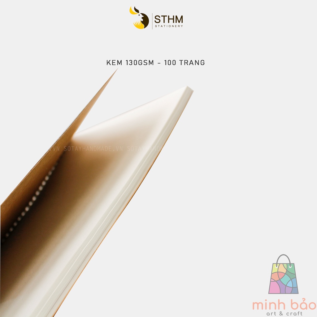 SỔ TAY VẼ CHÌ - SKETCHBOOK - GIẤY KEM TRƠN 130GSM 100 TRANG