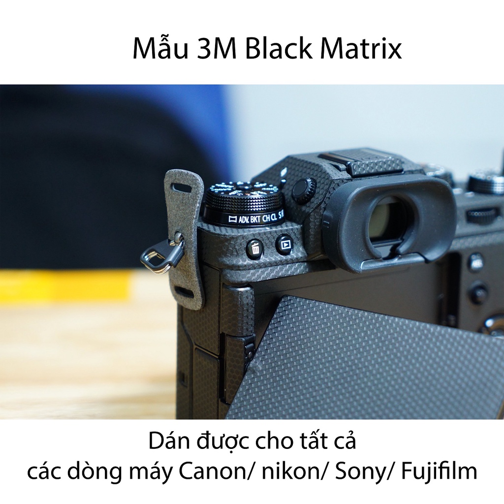 Miếng Dán Skin Máy Ảnh 3M - Mẫu Black Matrix - Cho máy ảnh Fujifilm XT1/ XT2/ XT3/XT4/ XT20/ XT30/ XH1/ XE3/ XE4/ GFX...