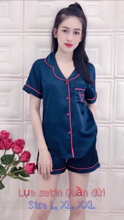 Bộ lụa satin đùi size to 2XL -75kg