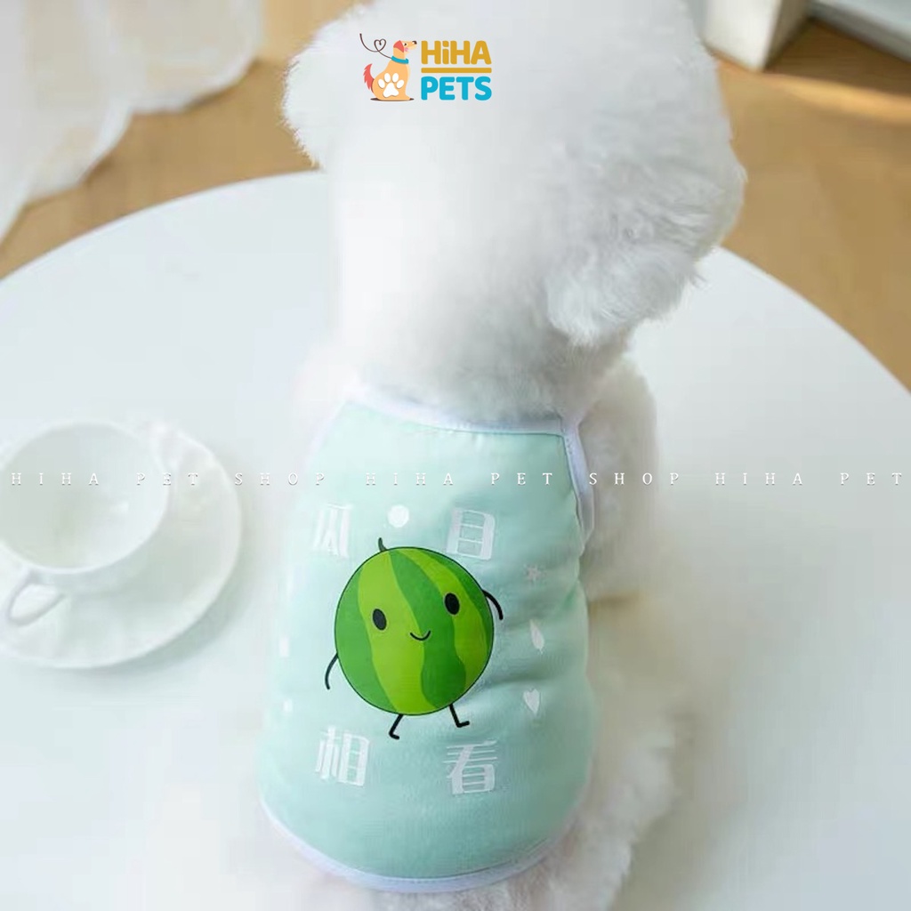 Áo Thun Ba Lỗ Cho Chó Mèo Vải Cotton Mát Mẻ Quần Áo Thú Cưng 2 Dây Mùa Hè Dễ Thương Hihapet.