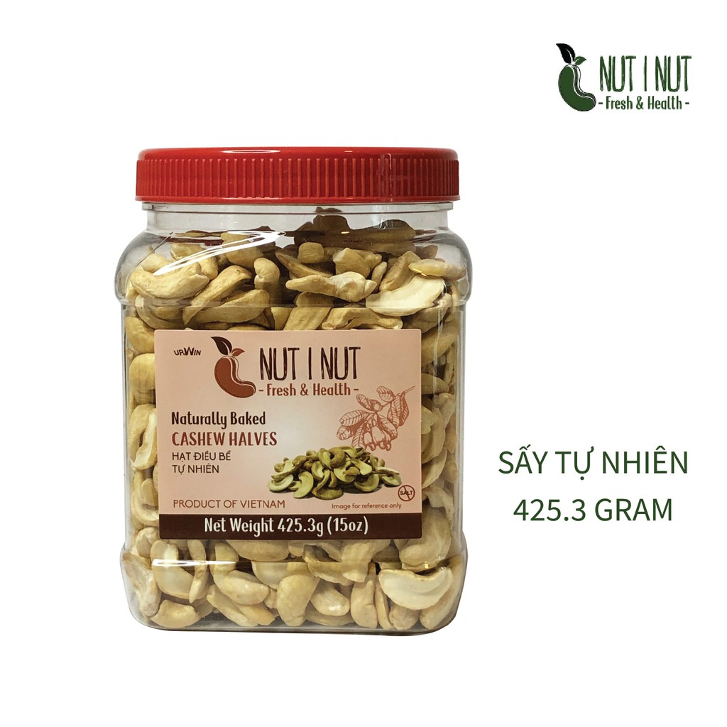 Hạt điều Nut I Nut vỡ đôi sấy tự nhiên hũ 425.3 gram - UP &amp; WIN