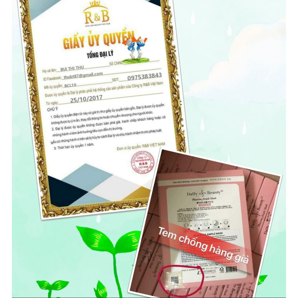 Mặt Nạ Nhau Thai Cừu Daily Beauty Multi Peptide Placenta Mask Hàn Quốc nuôi dưỡng làn da căng mịn, sạch mụn | BigBuy360 - bigbuy360.vn