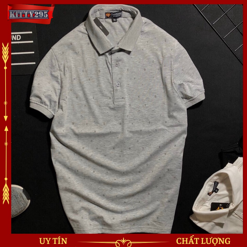 Áo Thun Nam Cổ Bẻ H&H-ATCC09 Tay Ngắn Phối Chữ Cái cực phong cách, chuẩn xịn _KITTY295