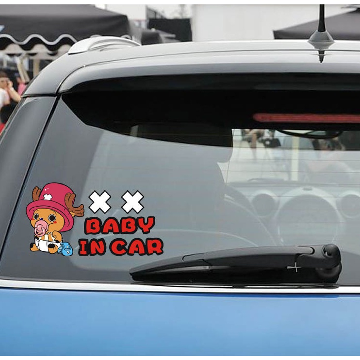 Miếng Dán Trang Trí Xe Hơi / Cửa Sổ / Kính Chắn Gió Họa Tiết Hoạt Hình ONE PIECE Luffy Chopper Zoro Ace Nami Usopp Sanji Robin