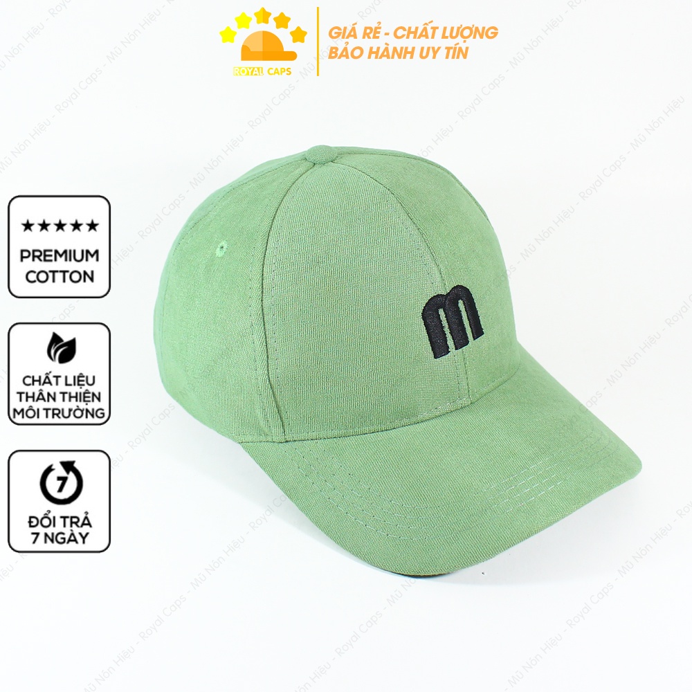 Mũ Lưỡi Trai Nón Lưỡi Trai Nam Nữ Nhung Mịn Hàn Quốc Thêu M Nón Kết - Royal Caps