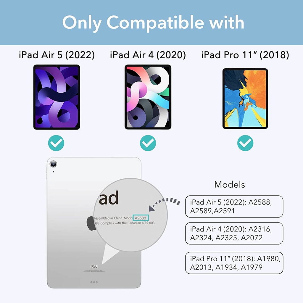 Bao da dành cho iPad Air 5 2022 10.9 Inch ESR Rebound Magnetic Case - Hàng Chính Hãng.