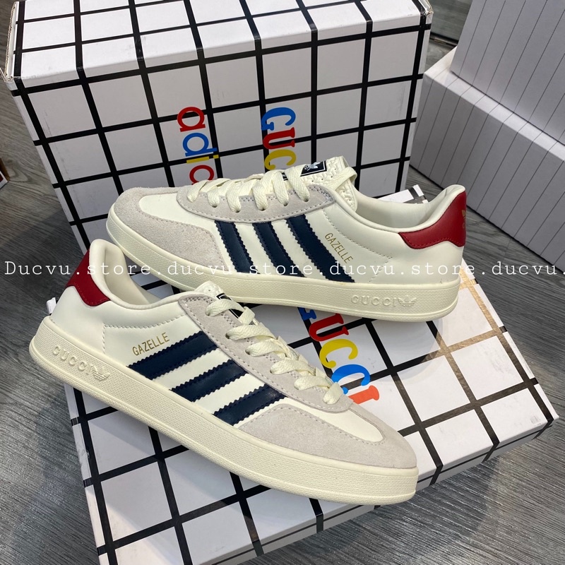 GIÀY ADI.DAX GU.CI GAZELLE WHITE DA THẬT