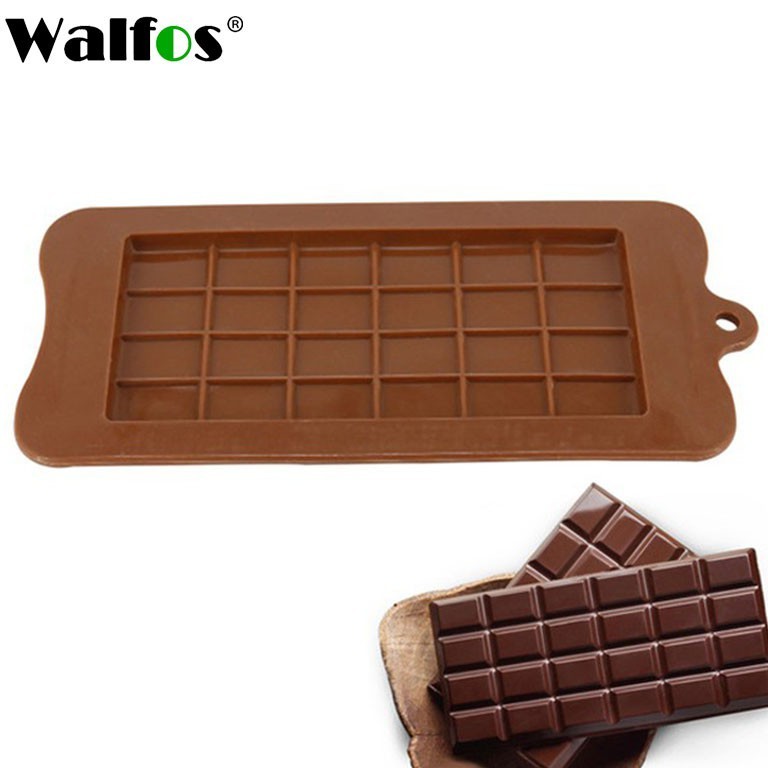 Khuôn sô cô la silicon kẻ caro 24 Walfos