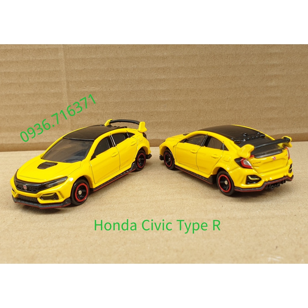 Xe mô hình tomica Nhật bản - H o n d a C i v i c Type R màu vàng
