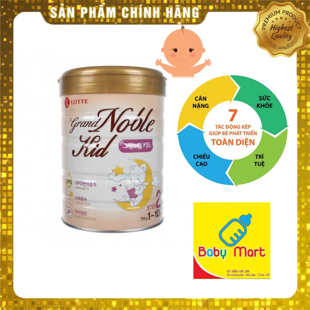 Sữa Bột Cho Trẻ 1-10 tuổi Grand Noble Hàn Quốc Số 2 Hộp 750g