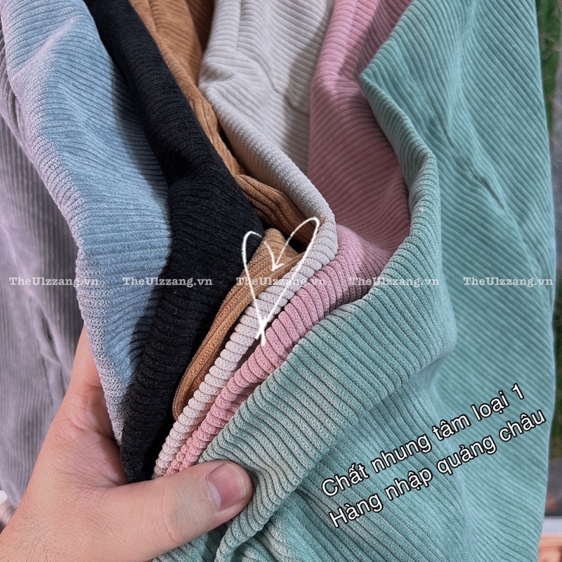 Áo Khoác Nữ Quảng Châu Form Rộng Dơi Tay Phồng Nhung Tâm Cao Cấp TRƠN KHÓA KHOEN TRÒN - NT1031