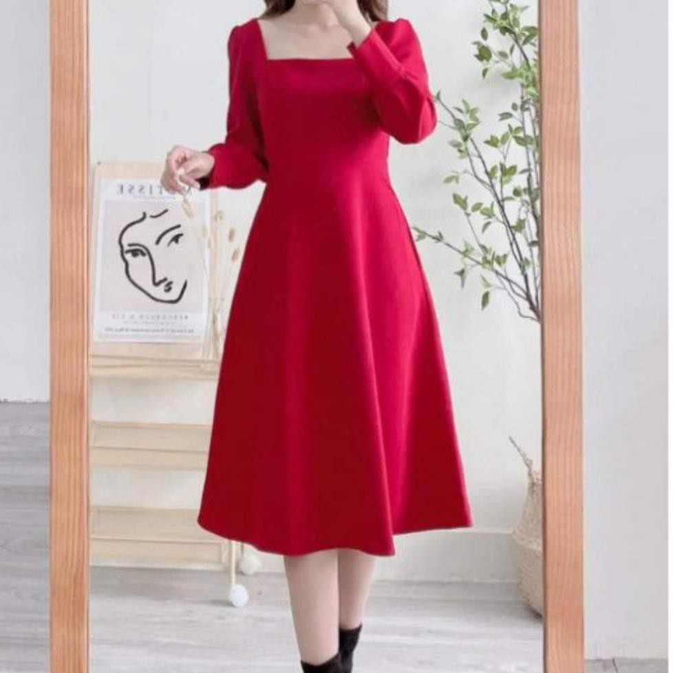 Đầm dự tiệc trắng xòe cổ u vintage | BigBuy360 - bigbuy360.vn