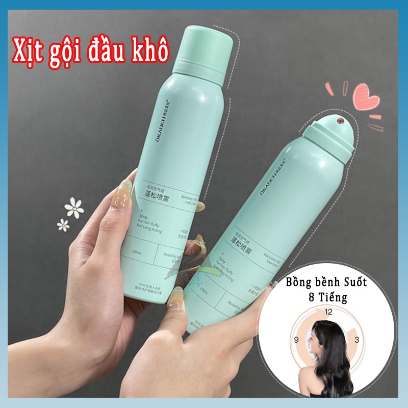 Xịt gội đầu khô cấp tốc nội địa trung giúp tóc bồng bềnh suốt 8 Tiếng không dầu không bết dính QISE