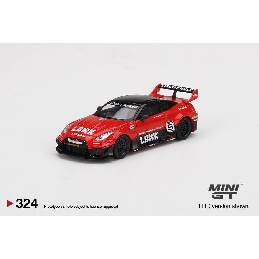 Xe mô hình MINI GT No.324 LB-Silhouette WORKS GT NISSAN 35GT-RR Ver.1 Red/Black 1:64
