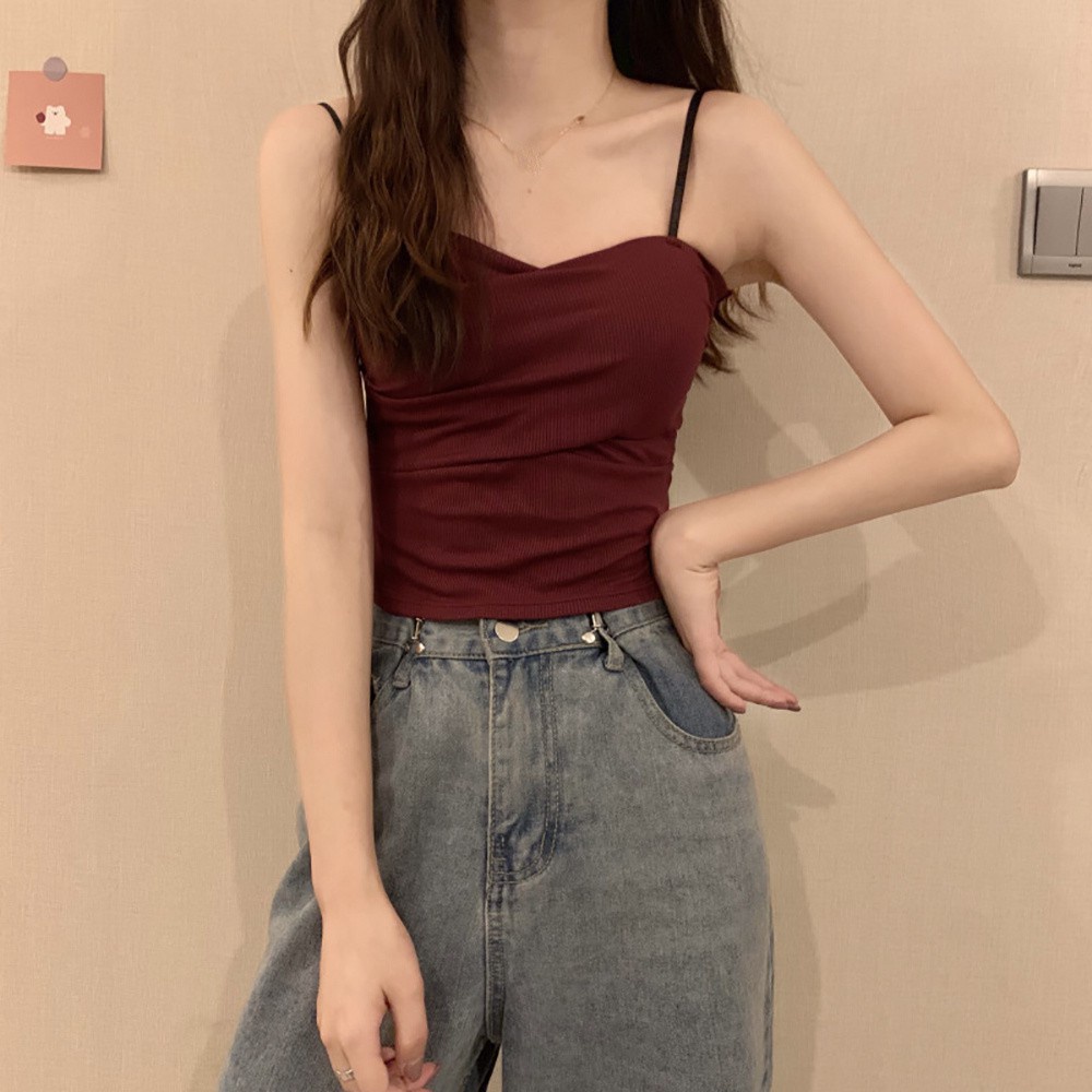 Áo hai dây có mút đệm ngực thời trang quyến rũ tùy chọn màu