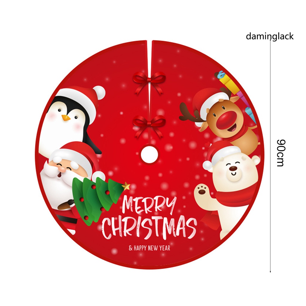 Tấm lót cây thông noel hình tròn bằng vải flannel