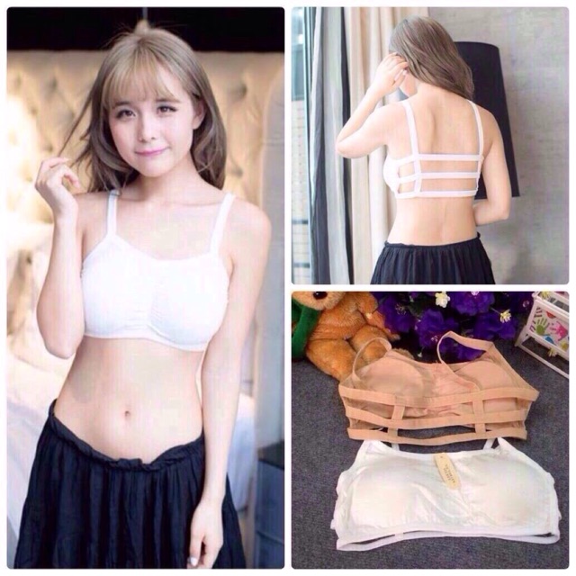 Áo bra học sinh 3 dây, áo lót học sinh có đệm ngực free size từ 30 - 45kg_𝐁𝐑𝟐𝟓