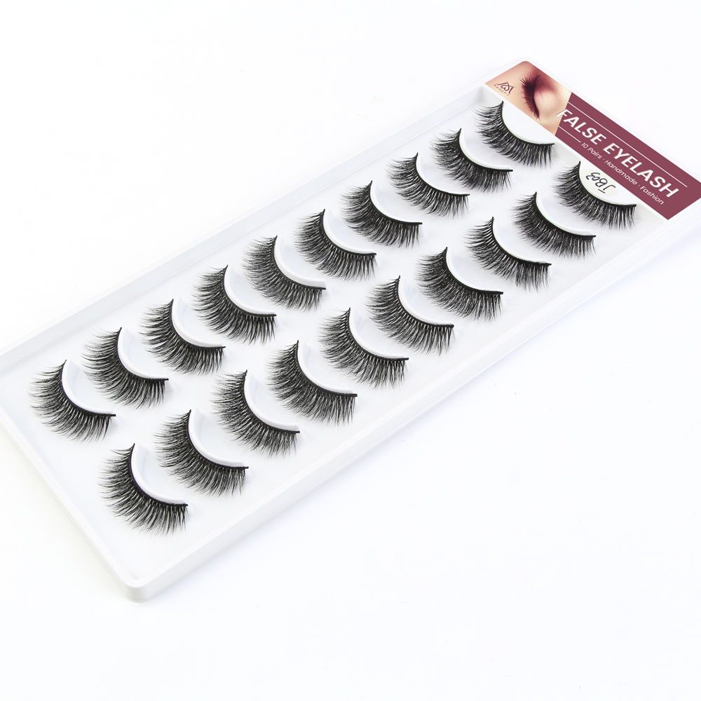 MAGEFY Bộ 10 Cặp Lông Mi Giả/kiểu dáng có thể tái sử dụng10 PCS Fashion Eyelashes Lông mi giả tự nhiên lông mi mềm sợi tơi có độ cong sẵn 10 lông mi giả sợi  chất lượng cao
