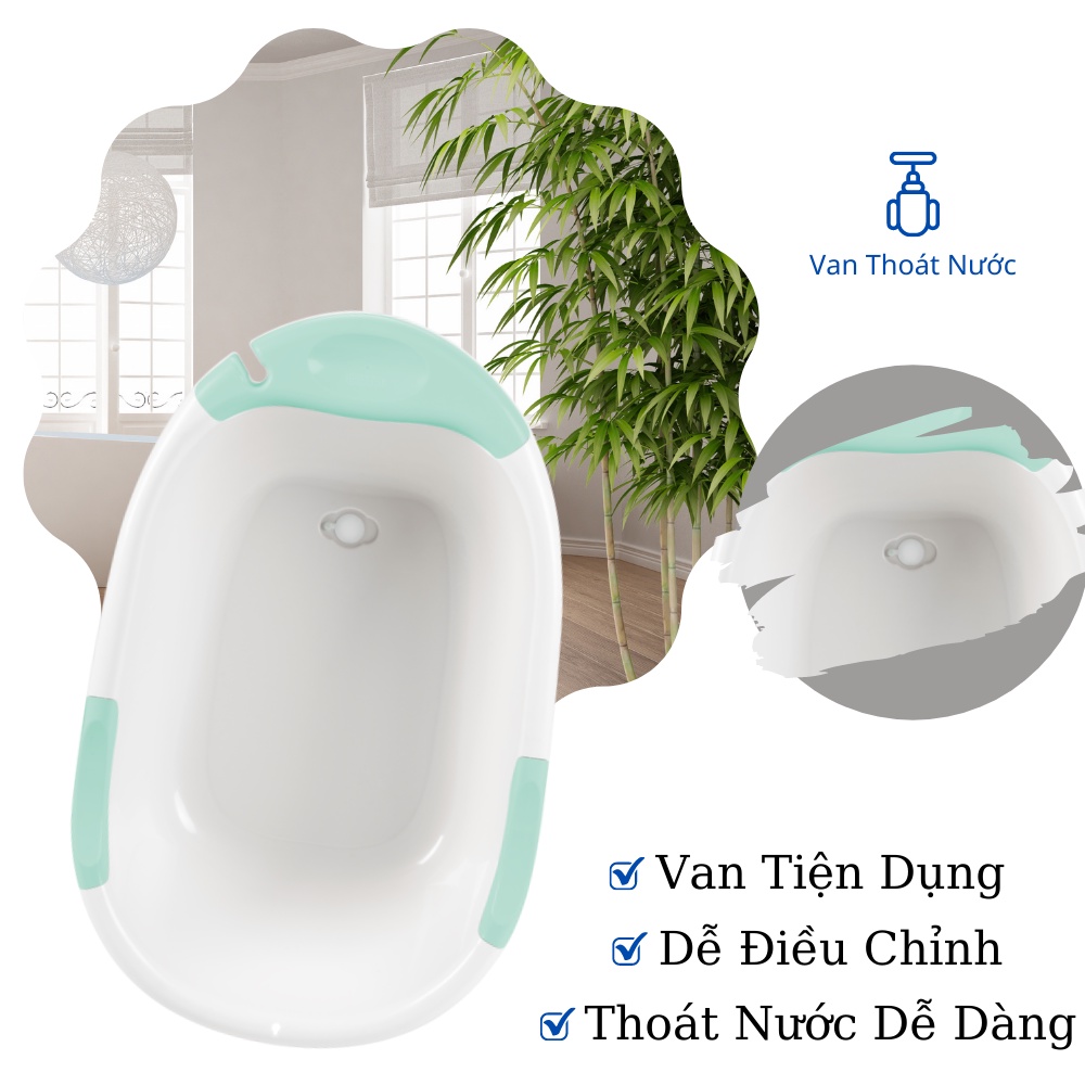 Chậu tắm cho bé , Notoro Plus INOCHI Thiết Kế Rộng Có Tay Nắm thau gấp gọn Giúp Bé sơ sinh loại to