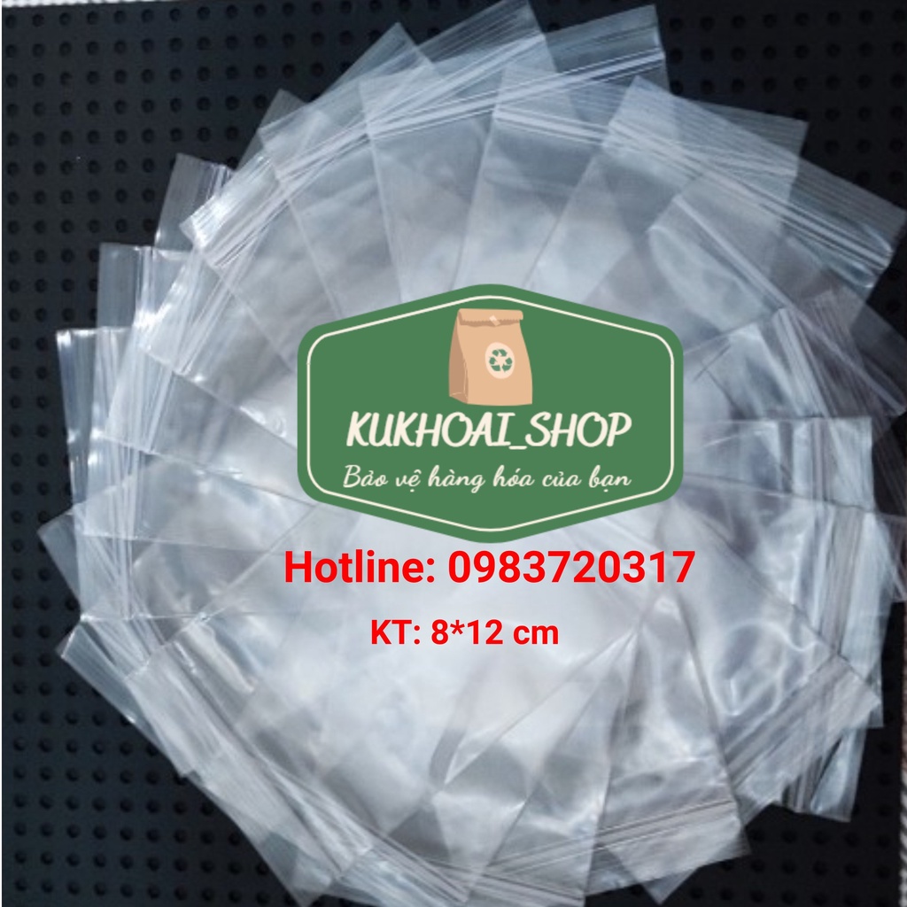 COMBO 100 Túi Zip Viền Trắng Siêu Dai Dày Siêu Bền Số 4 KT 8x12 cm