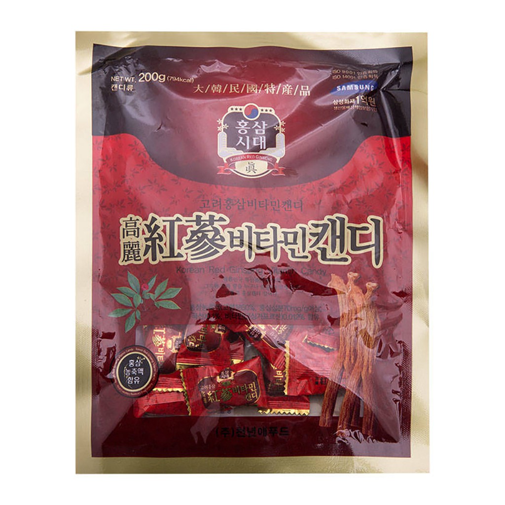 Kẹo Hồng Sâm Hàn Quốc Korean Red Ginseng Candy Gói 200g