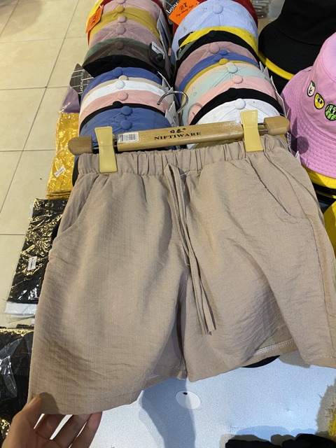 Quần sooc cạp chun chất đũi - ảnh thật | BigBuy360 - bigbuy360.vn