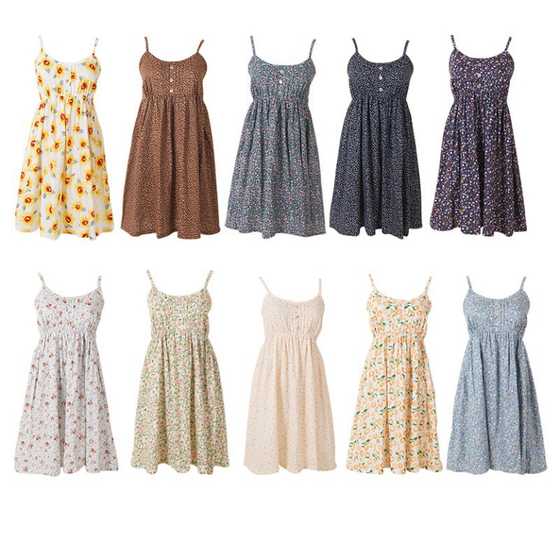 Đầm Sát Nách Hoạ Tiết Hoa Thiết Kế Thanh Lịch