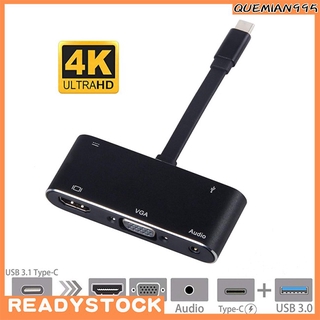 Bộ Chuyển Đổi Cổng Usb C Sang Hdmi 4k 5 Trong 1 3.0 Cho Macbook Pro / Samsung Galaxy Note 8 / S8 / S9 / Lumia 950xl /