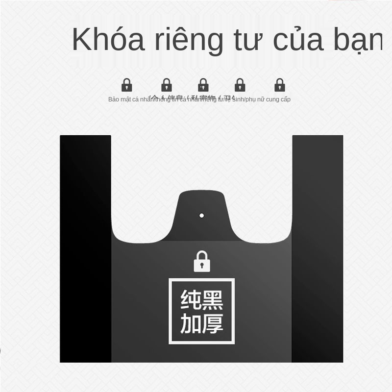 Túi đựng rác hộ gia đình dày xách tay loại vest dùng một lần màu đen vừa và lớn nhà bếp bán buôn túi nhựa