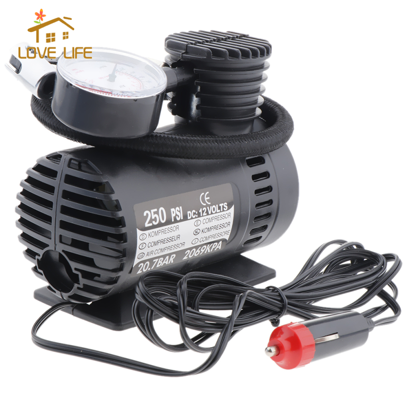 Bộ Dụng Cụ Bơm Lốp Xe Ô Tô / Mô Tô 12v