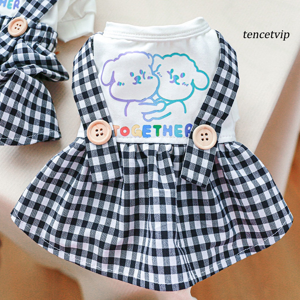 Bộ Đồ Liền Thân Thoáng Khí Không Phai Họa Tiết Kẻ Ô Dành Cho Thú Cưng