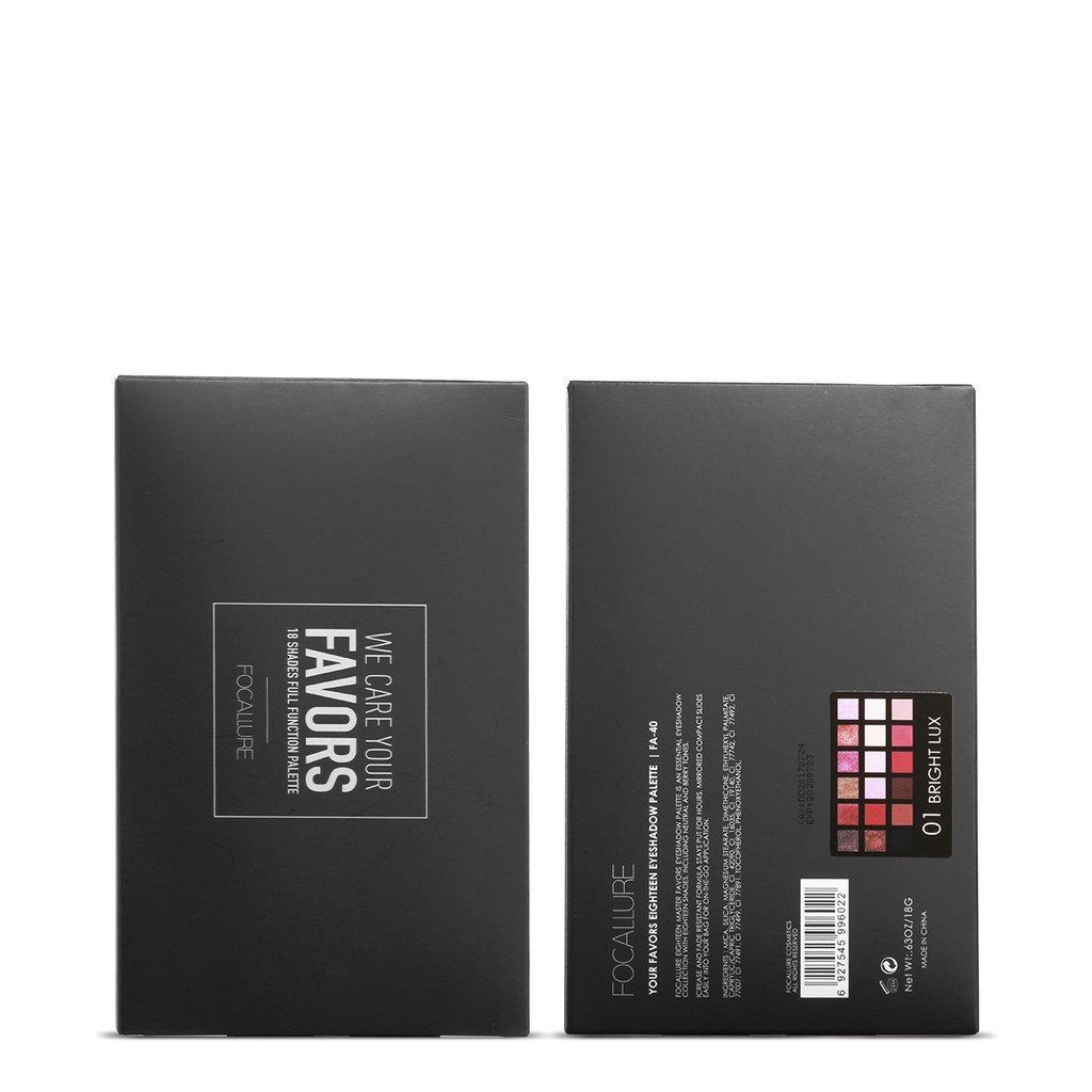 Bảng phấn trang điểm mắt FOCALLURE 18 màu sắc kết hợp lấp lánh thời trang tiện lợi