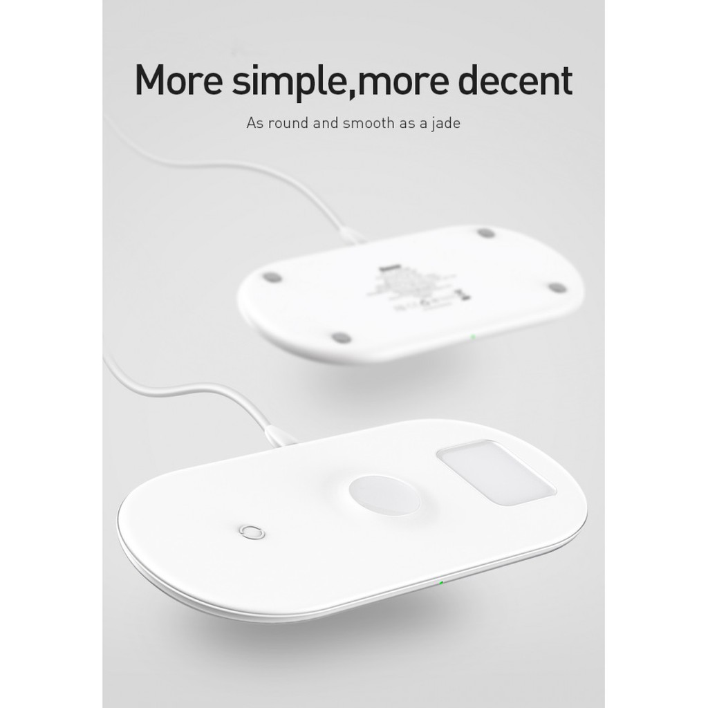 Đế sạc nhanh không dây 3 in 1 hỗ trợ sạc cho Apple Airpods / Appe Watch / Smartphone hiệu Baseus ( SALE )