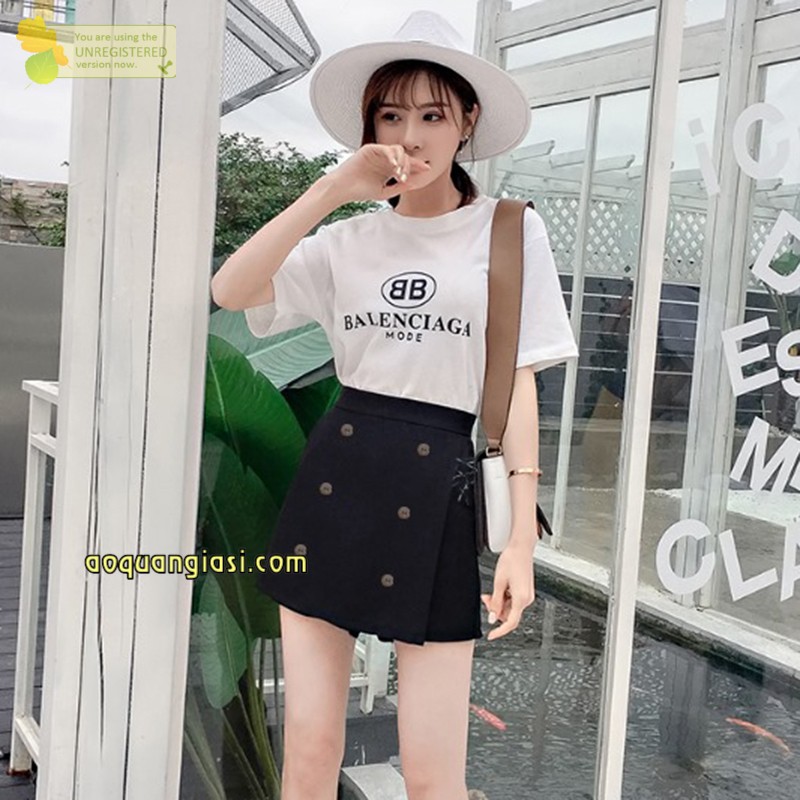 Quần giả váy nữ vạt xéo thắt dây 6 nút gỗ mẫu 95 Size S,M màu đen MT802 thần thánh chuẩn store hàn quốc freeship 50k