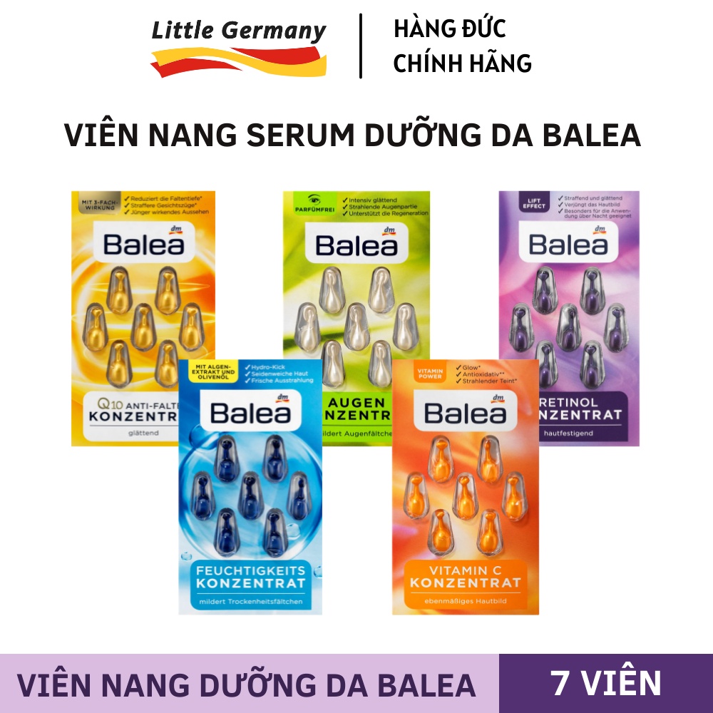 Viên Nang Serum Dưỡng Da Balea Đức - Chống Lão Hoá - Vỉ 7 viên - Hàng Nội Địa Đức