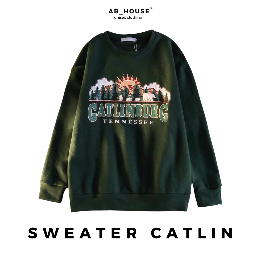 Áo Sweater Nỉ Bông CATLIN Unisex Nam Nữ