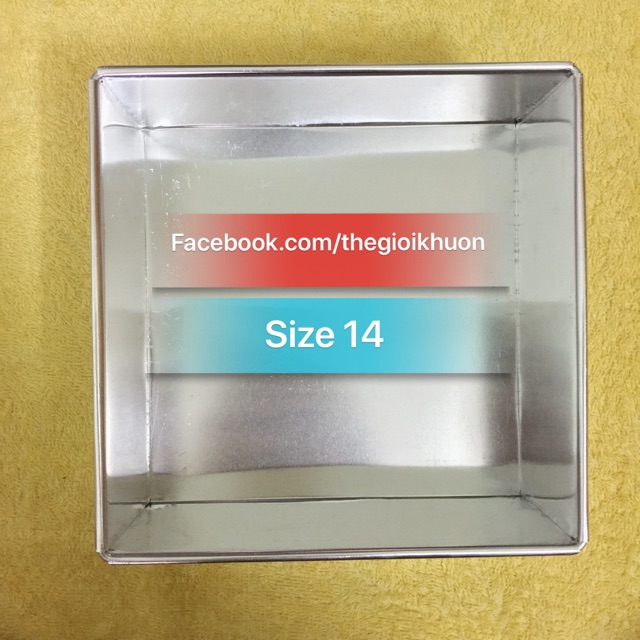 Khuôn Vuông Đế Liền size 14cm