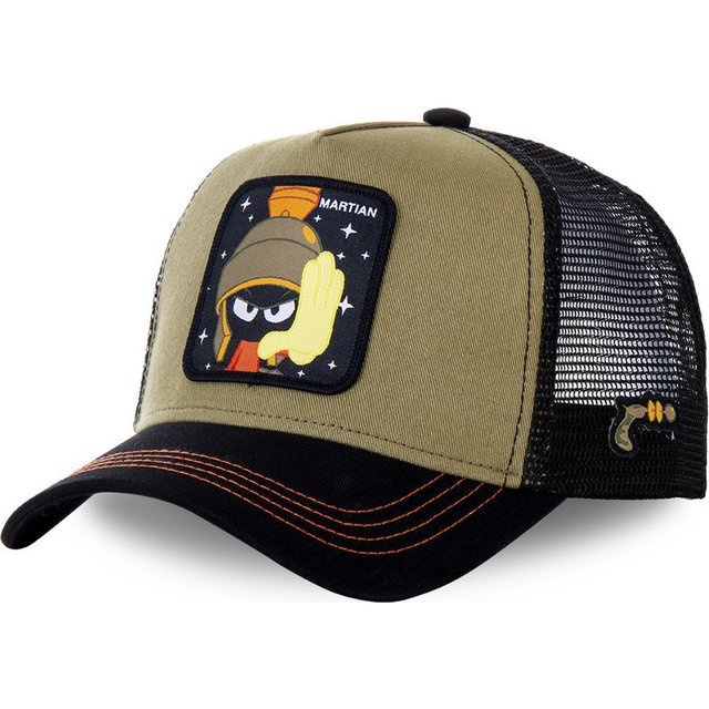 Mũ lưỡi trai cotton phối lưới in họa tiết hoạt hình Disney phong cách hiphop cho nam nữ