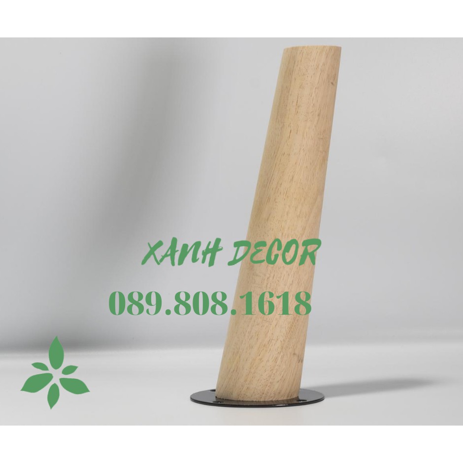 Chân bàn gỗ cao su Xanh Decor pad tròn