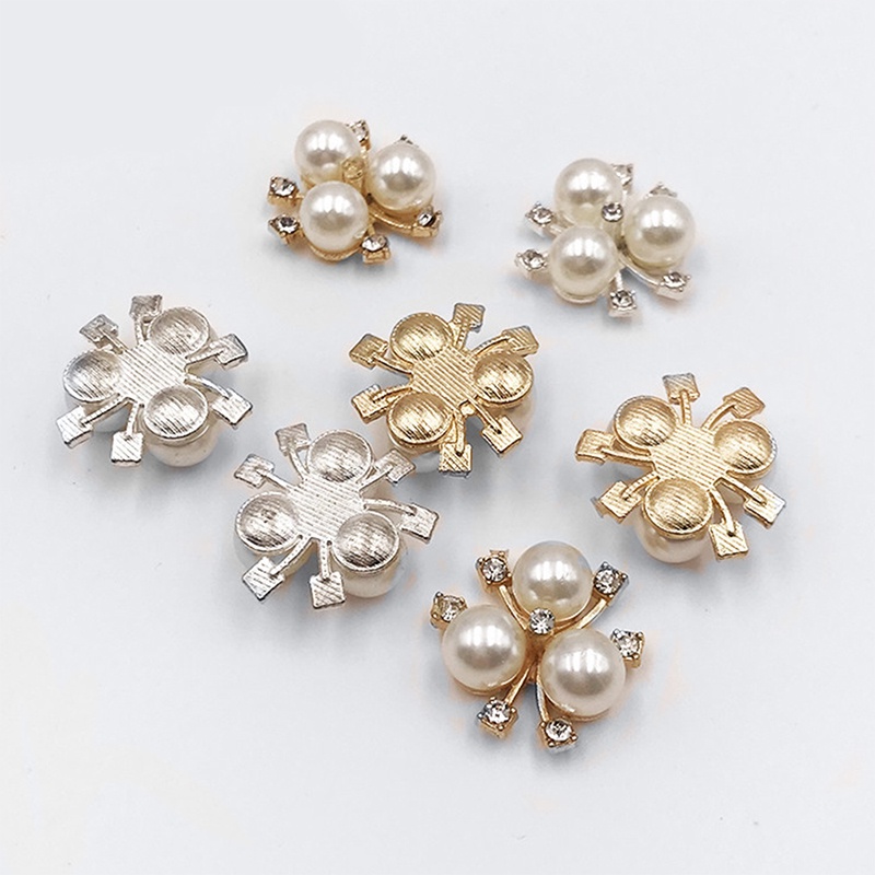 Bộ 10 Nút Hoa Đính Ngọc Trai Và Đá Cho Tiệc Cưới