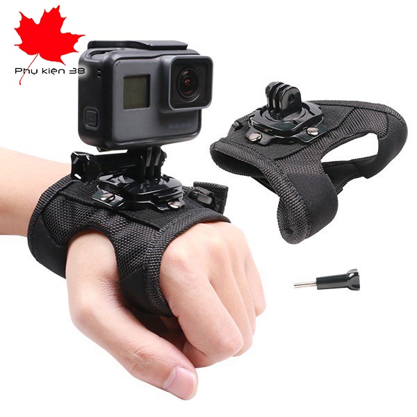Dây đai đeo mu bàn tay xoay 360 độ cho camera hành động GoPro - Sjcam
