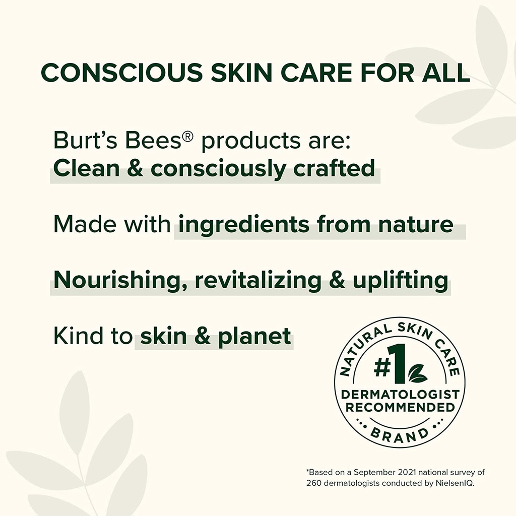 Burt Bee Sữa Rửa Mặt Cho Da Nhạy Cảm 99% Tự Nhiên Natural Burts Bees Sensitive Facial Cleanser With Cotton Extract 170g